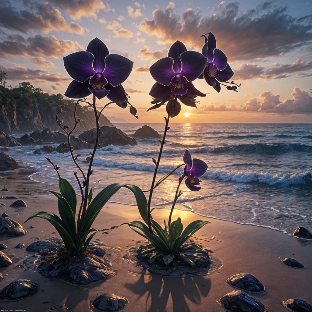 Black Orchid Meets the Dawn: Fantasy Concept Art