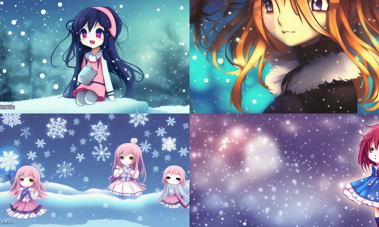 Kawaii Anime Girl Winter Wallpaper in 8k