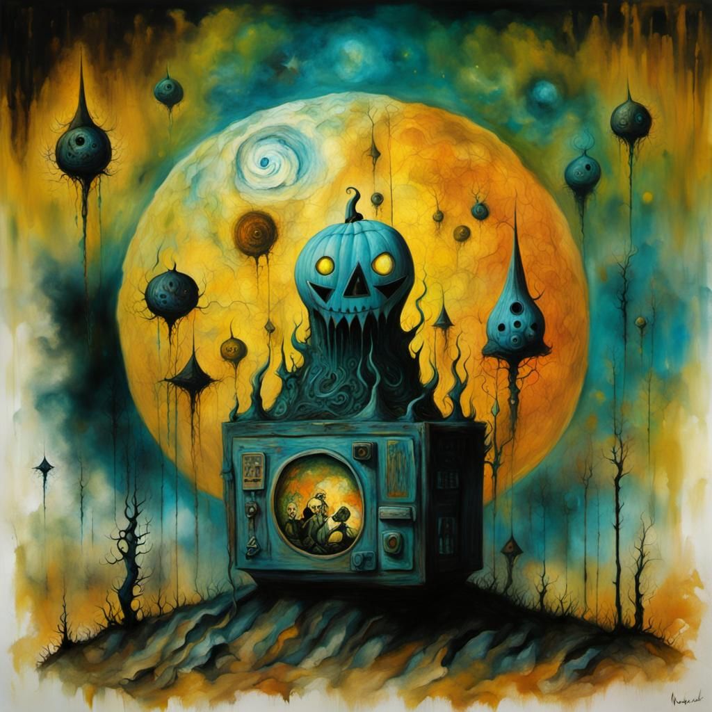 Surreal Pumpkin in a Futuristic Style