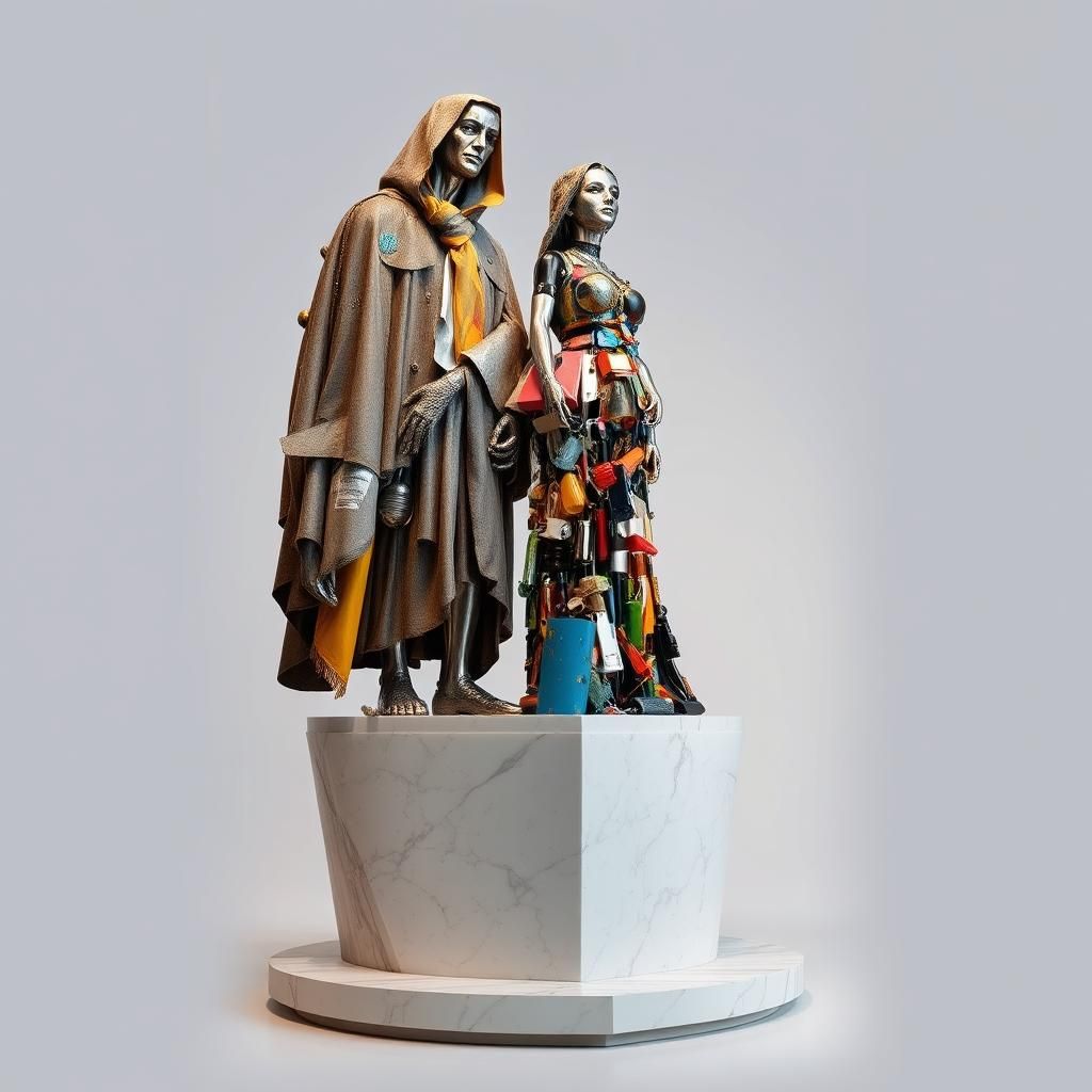 Colossal Sculpture of Recycled Materials in Assemblage Art