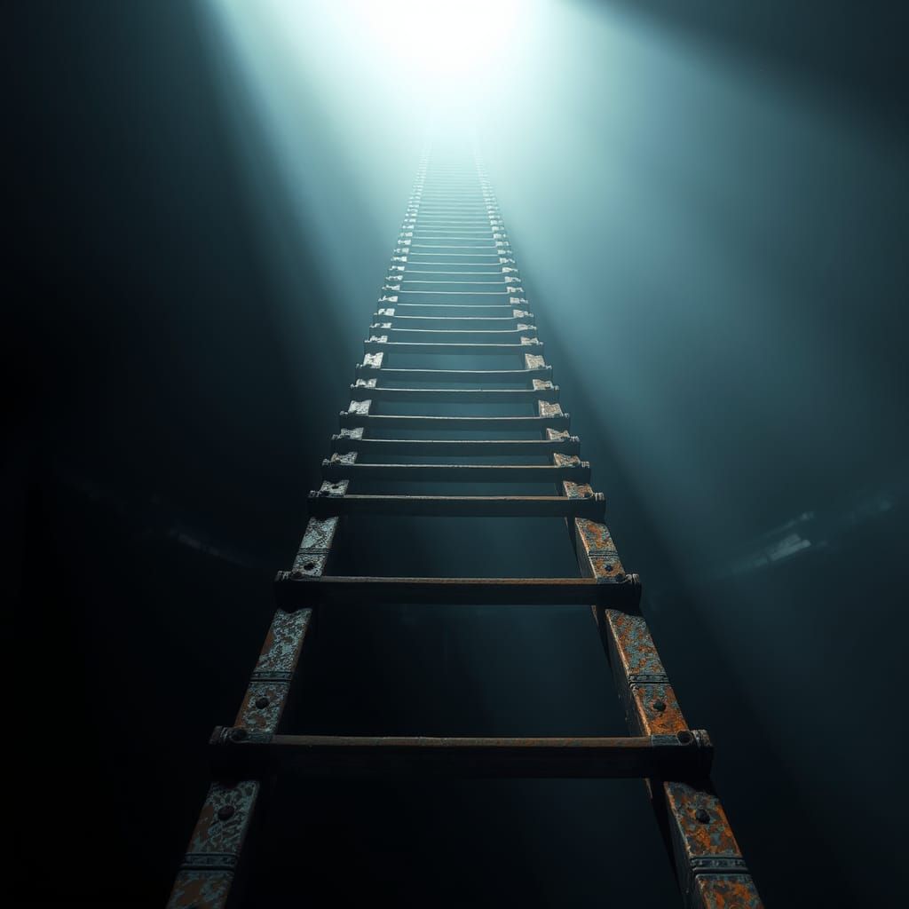 Never-Ending Ladder in Dark, Gothic Style