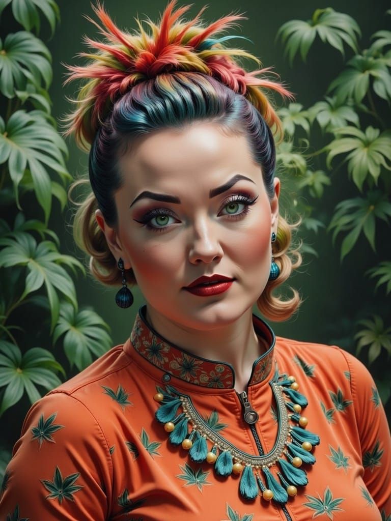 Elegant Subtropical Beauty in Digital Art