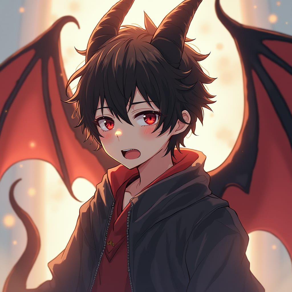 Mystical Dragon Boy Hybrid in Anime Style