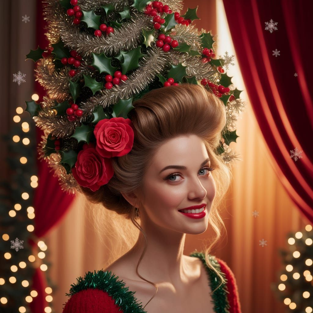 Cindy Lou Who's Elaborate Christmas Tree Hairdo