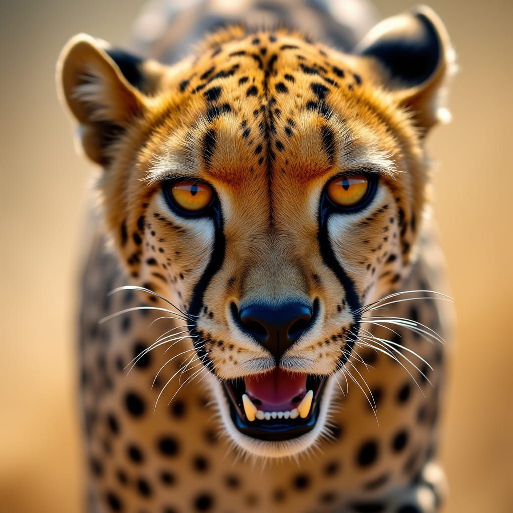 Cheetah in Motion: Hyperrealistic Wildlife Photography
