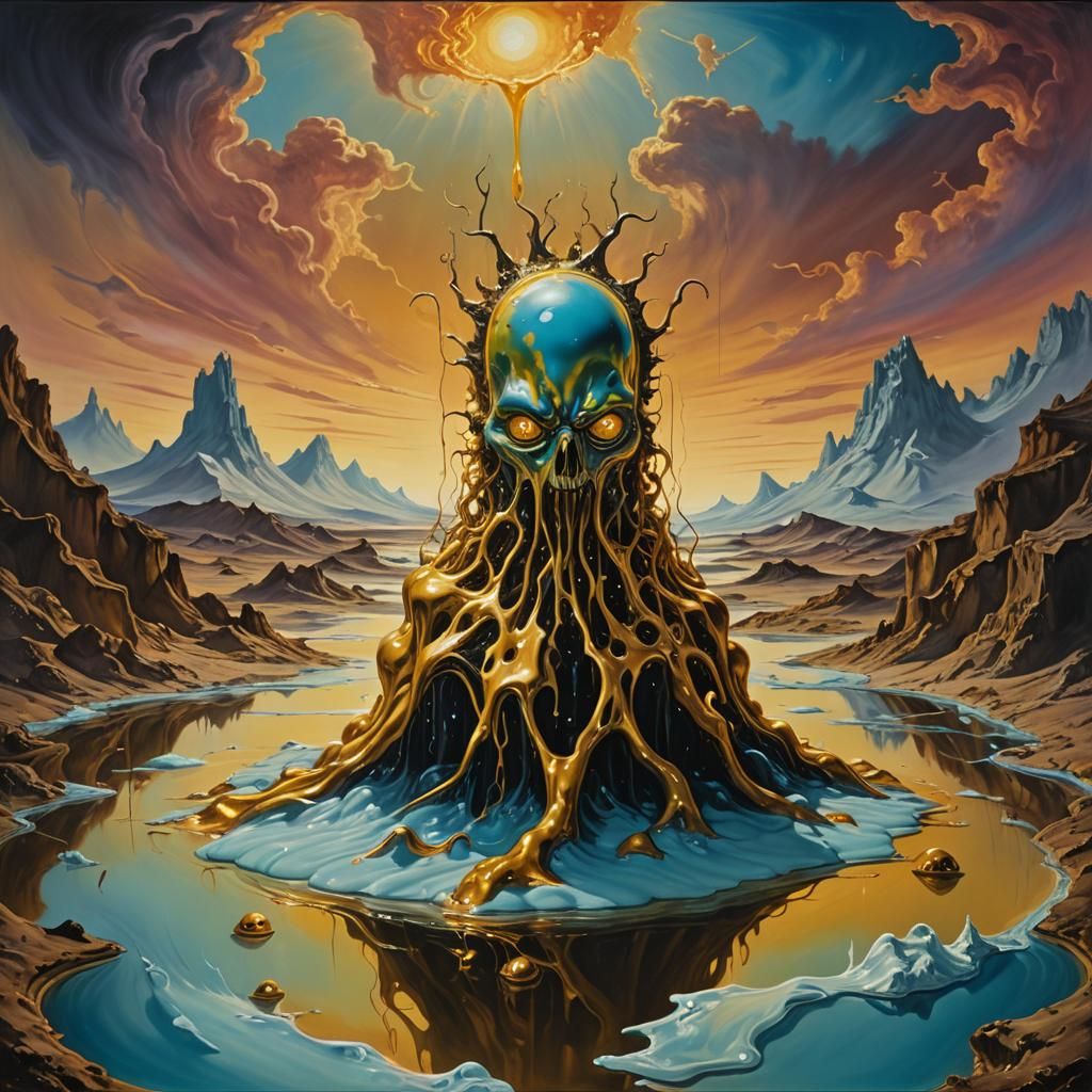 Repentance Creature in Warm Space: Surreal Film Still