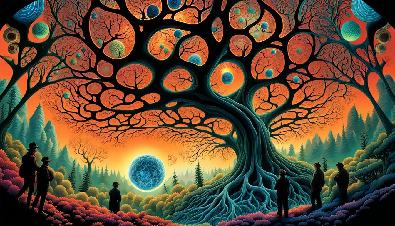 Interconnected Consciousnesses with Fractal Tree Branches