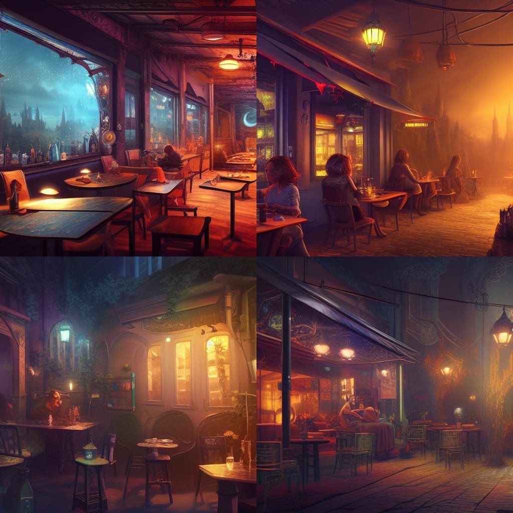 Night Cafe AI Art Studio: Detailed Matte Painting