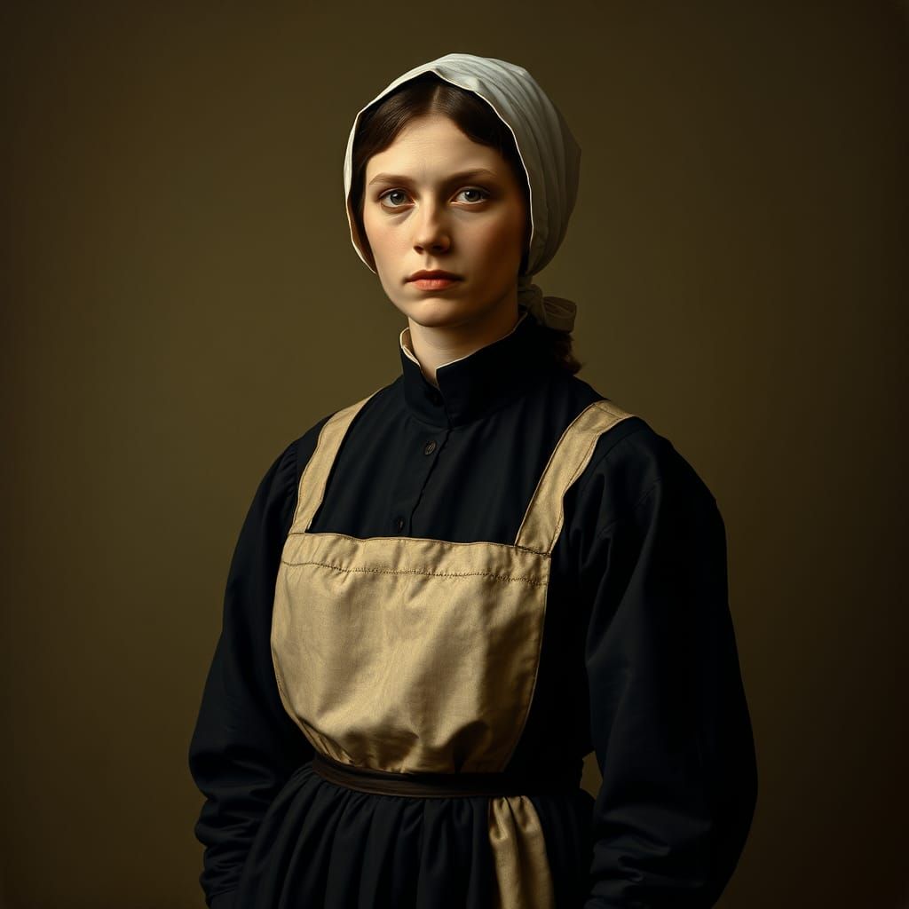 18th Century Puritan Woman in Dutch Master Style