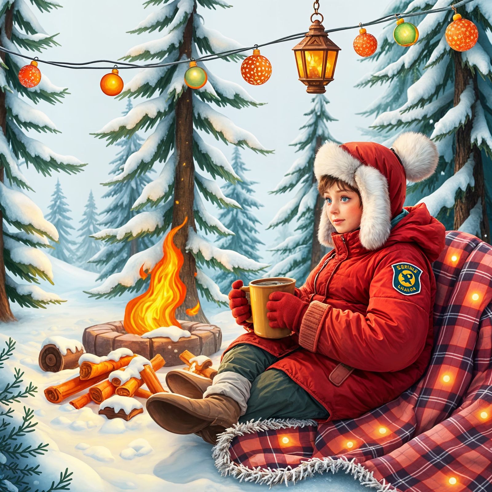 Cozy Winter Wonderland in Whimsical Style