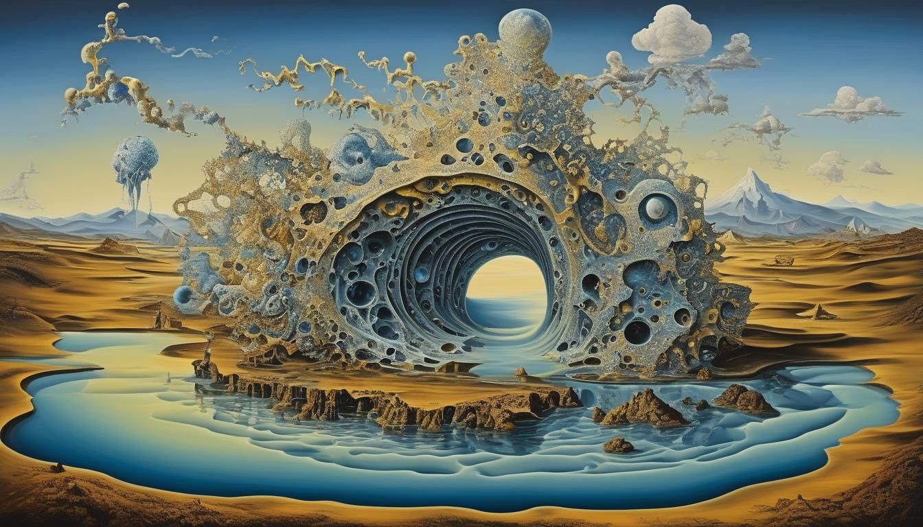 Surreal Fractal Art in Oil on Canvas