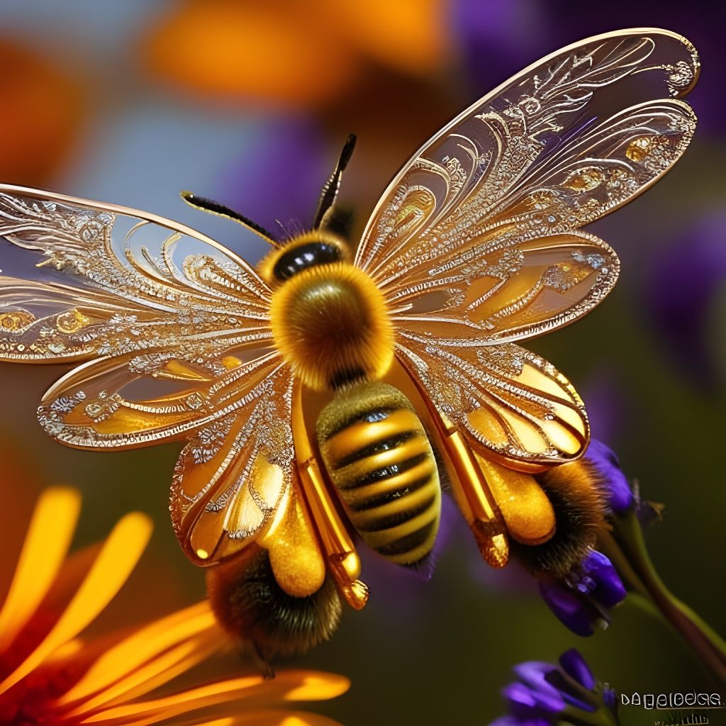Filigree Honey Bee with Fabergé Wings