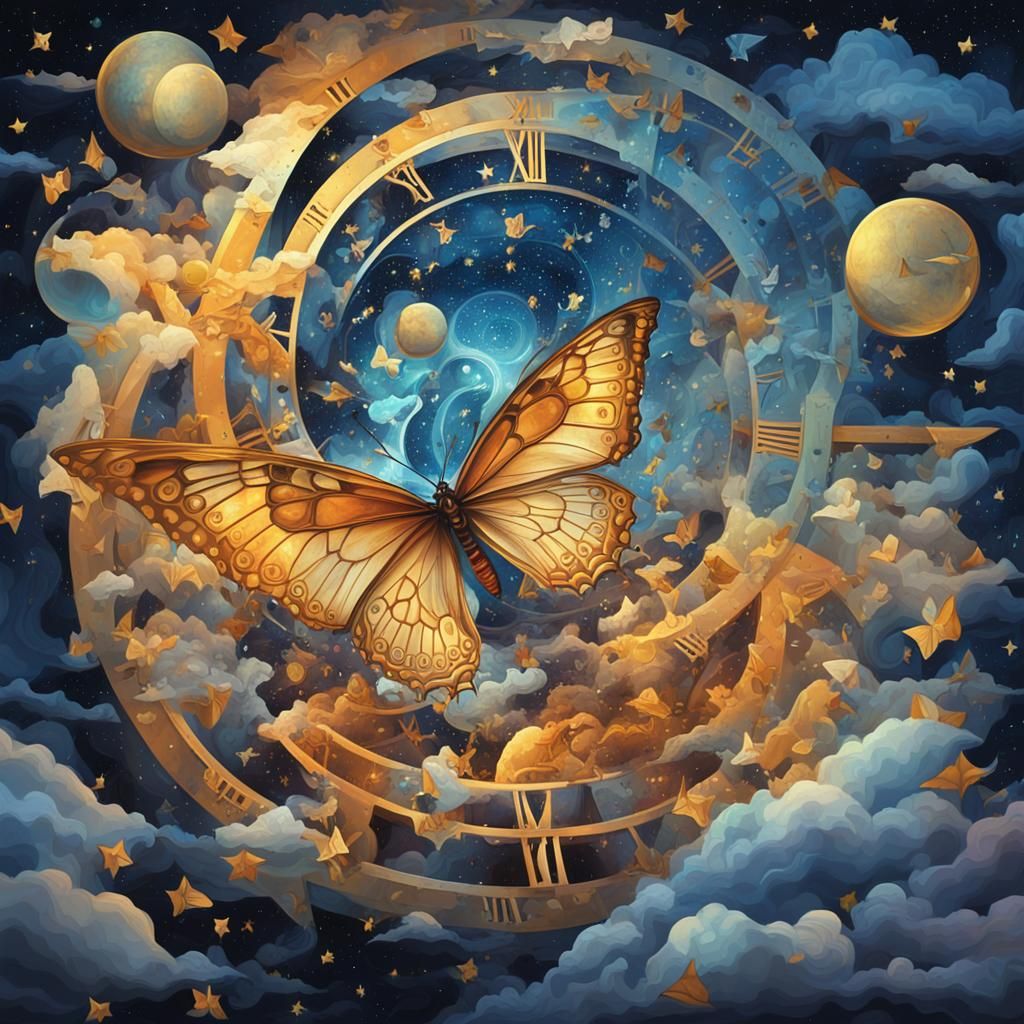 Surreal Butterfly Emerges from Cosmic Vortex