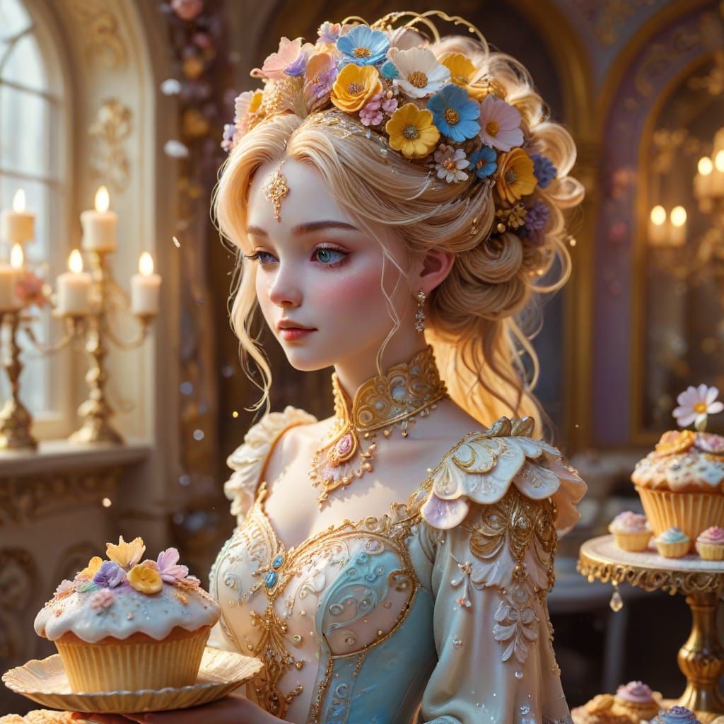 Lady Muffinette in Pastry Province: Whimsical Illustration