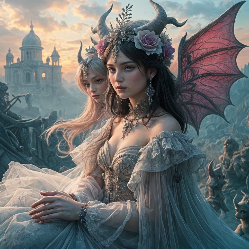 Enchanting Demonesses in a Surreal Realm