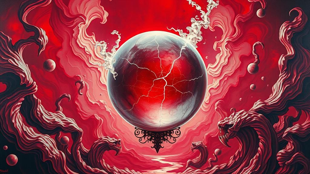 Ethereal Crystal Ball in Dreamscape of Eldritch Motifs