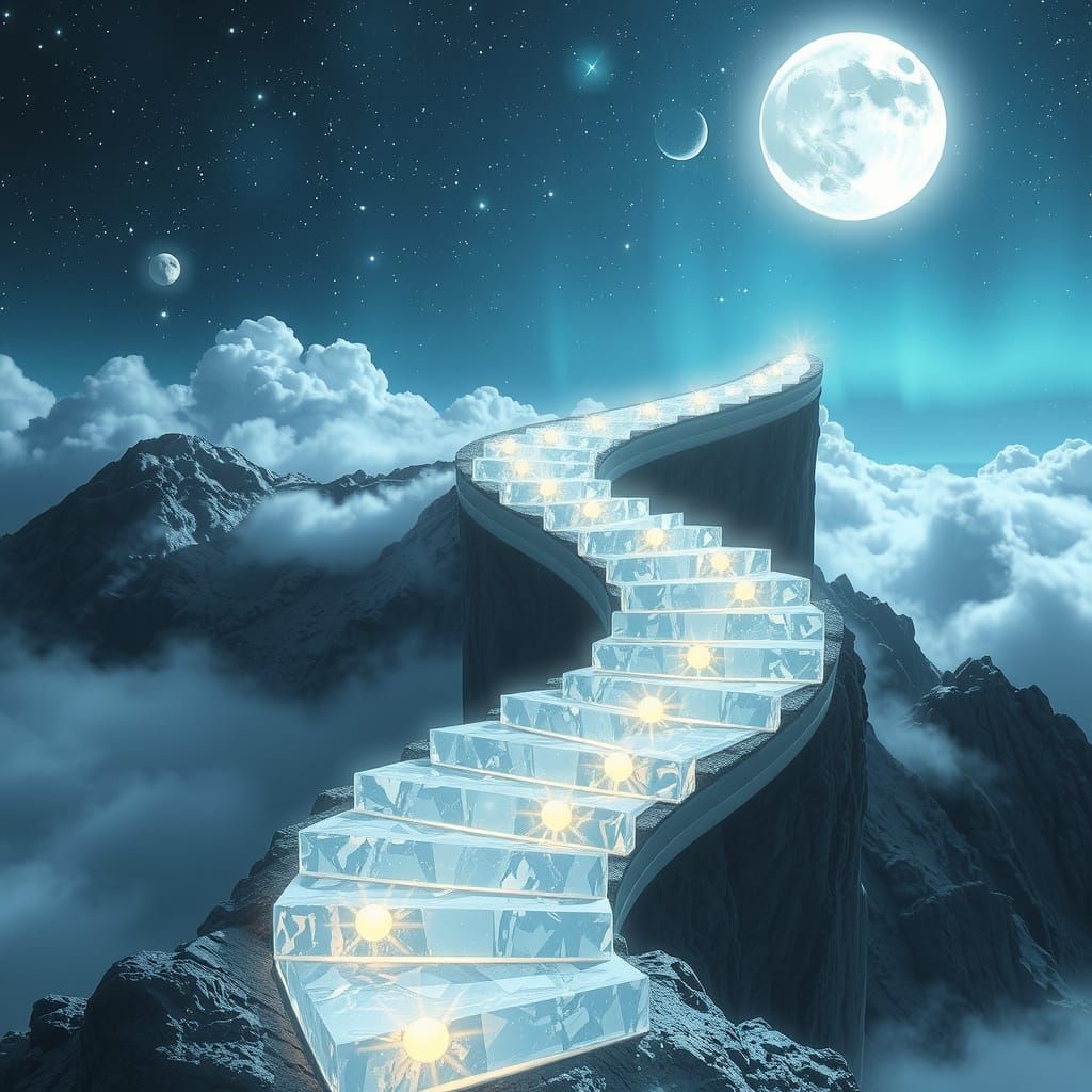 Ethereal Crystal Staircase to the Stars
