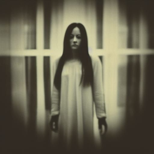 Samara from The Ring in Polaroid Photo