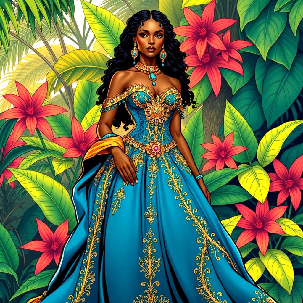 Elegant Xica da Silva in Perfect Comic Book Art