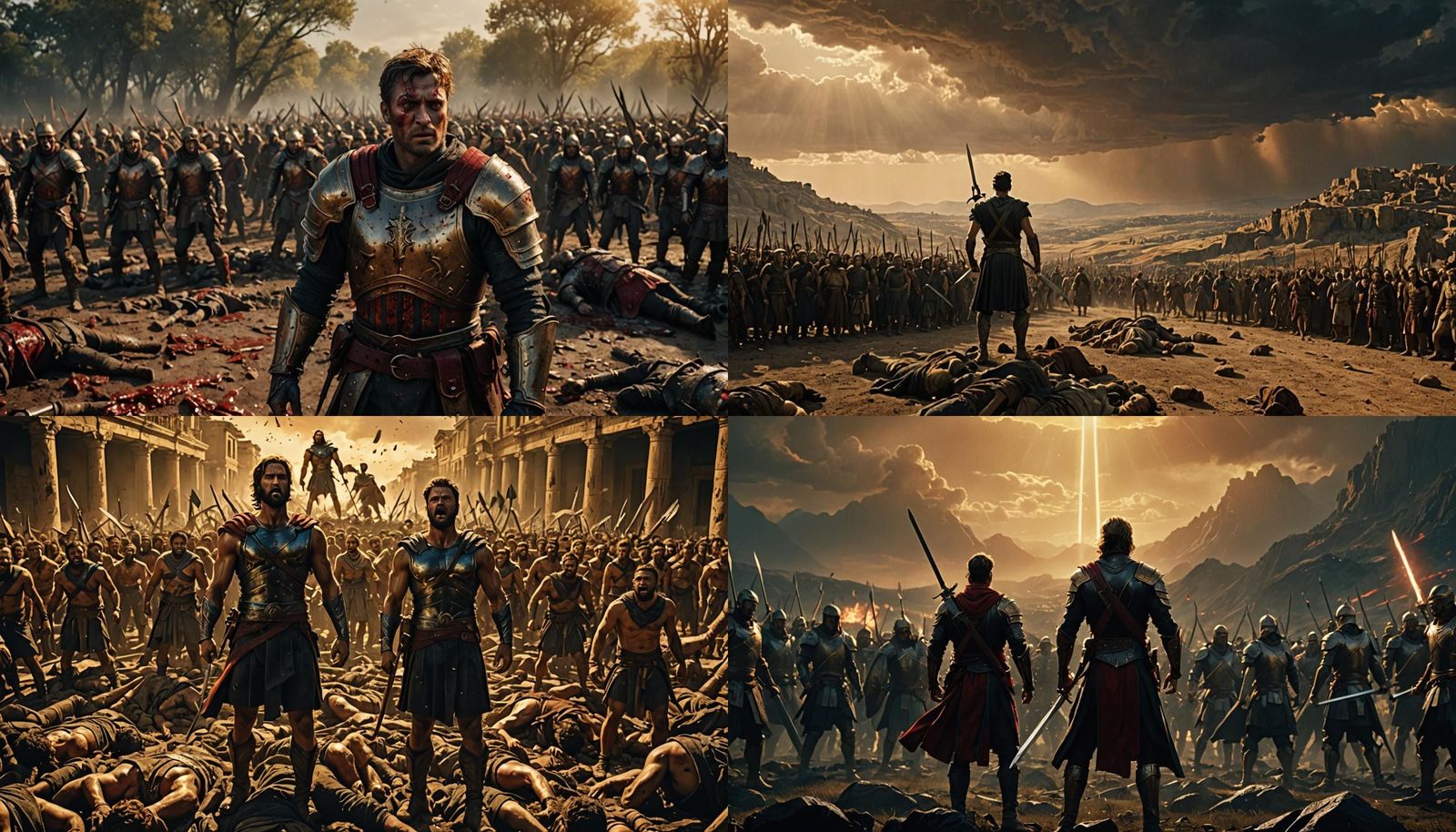 David's Heroic Victory Over the Philistines: CG Art