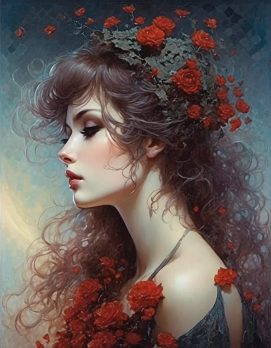 Emo Character in Surrealist Portrait Style