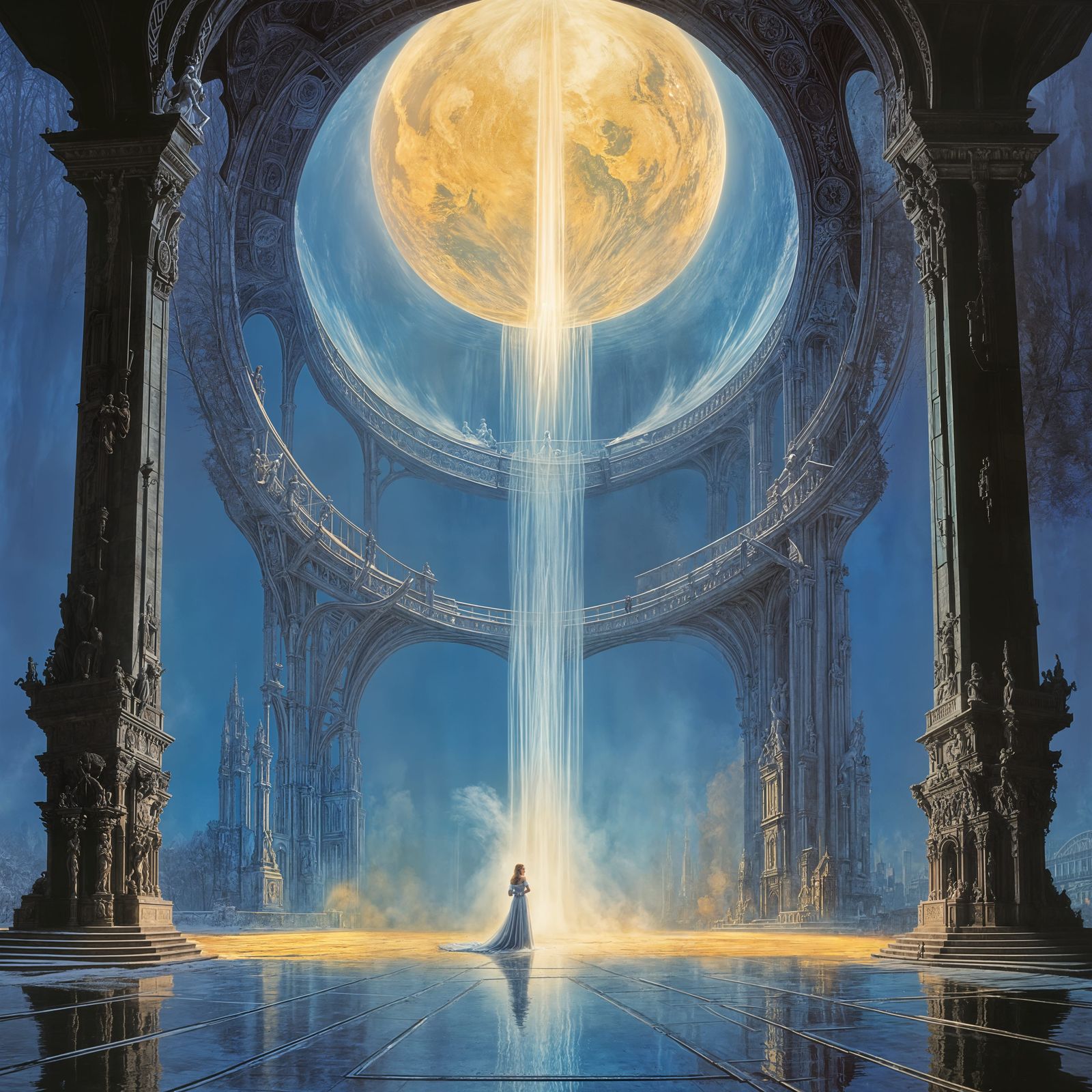 Cosmic Realms Illuminated by Ethereal Light