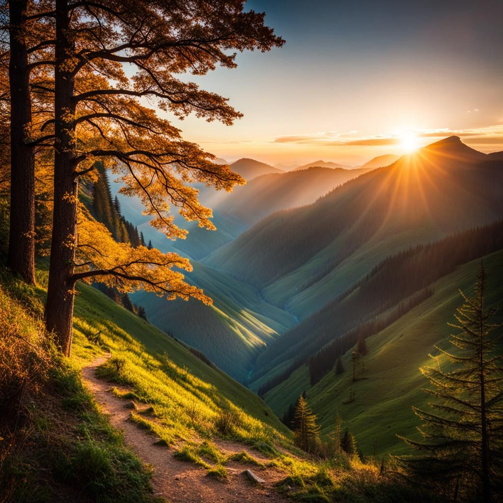 Majestic Mountain Scene in Professional Photography Style