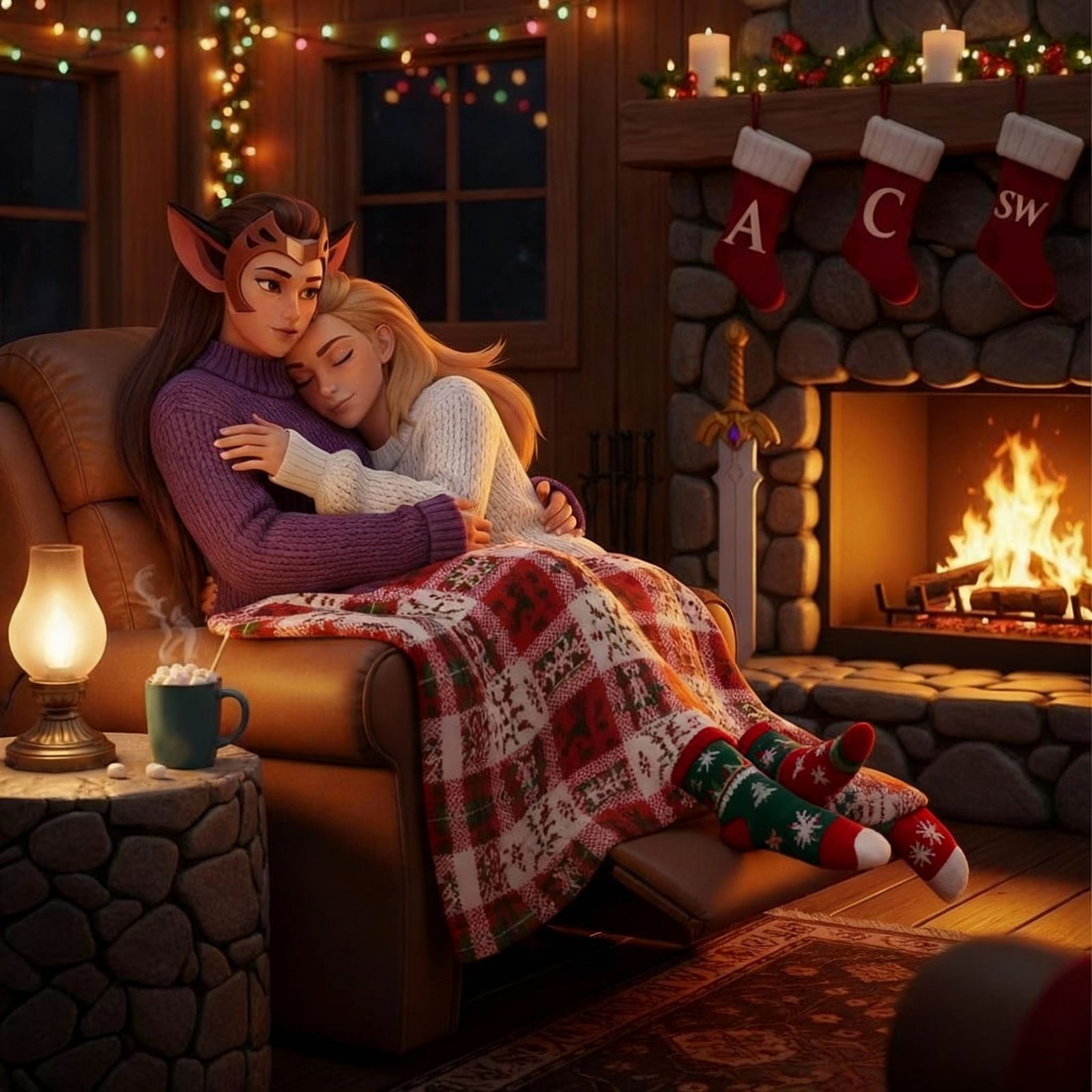 Adora and Catra Cozy Cabin Holiday Romance