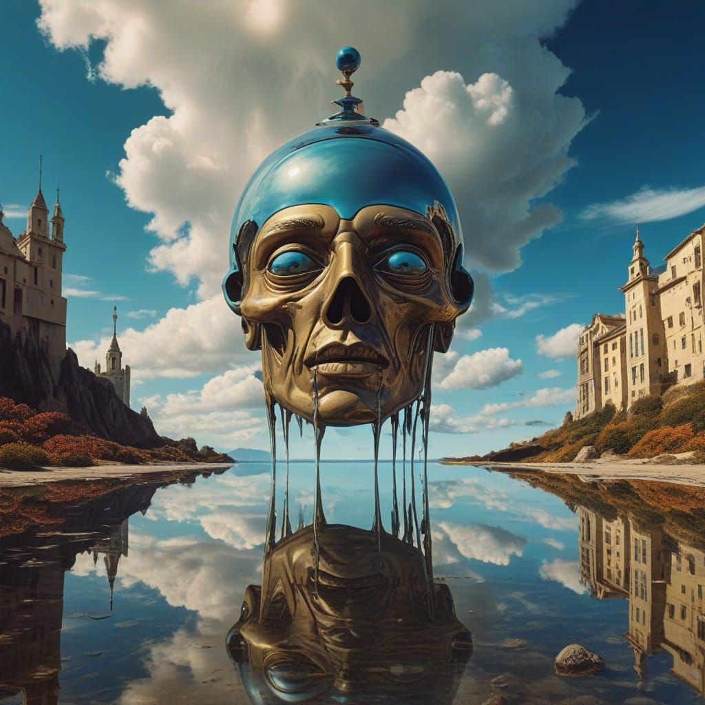 Futuristic Cityscape in Surreal Panoramic Style