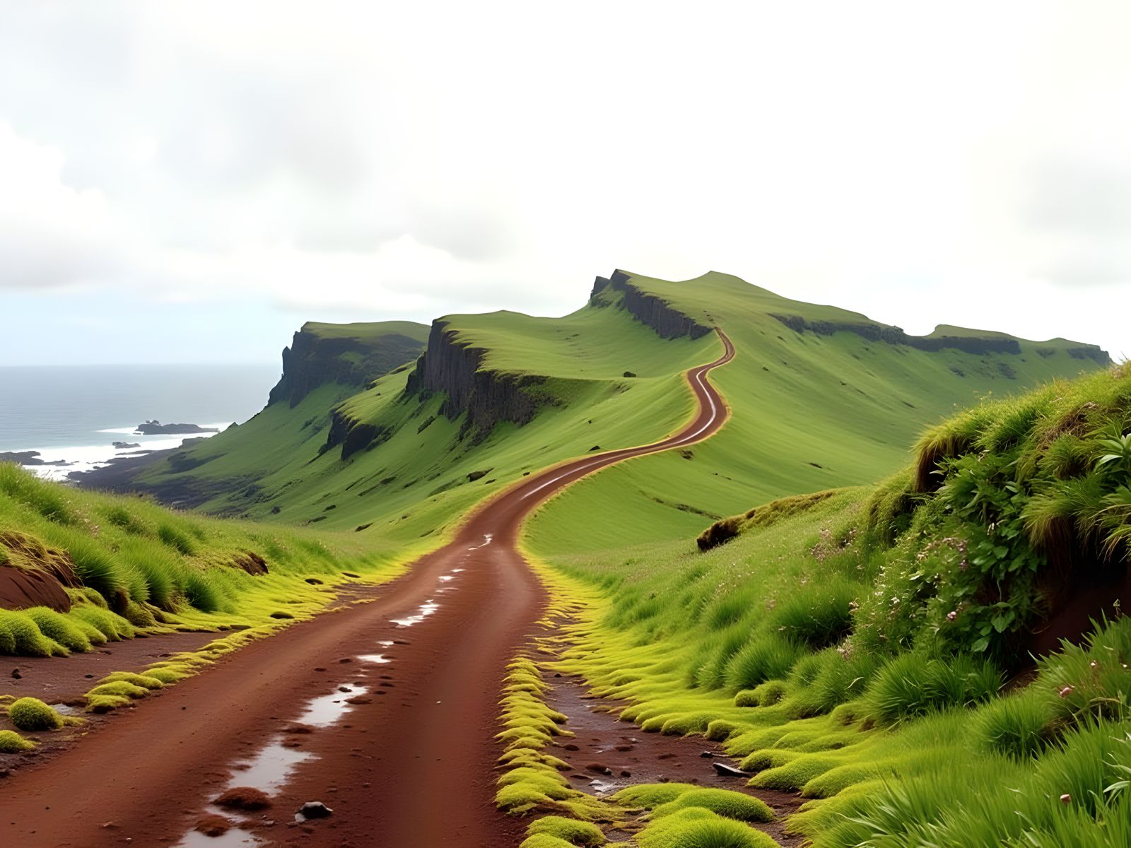 Surrealistic Landscape of Pitcarin Islands in Ethereal Light