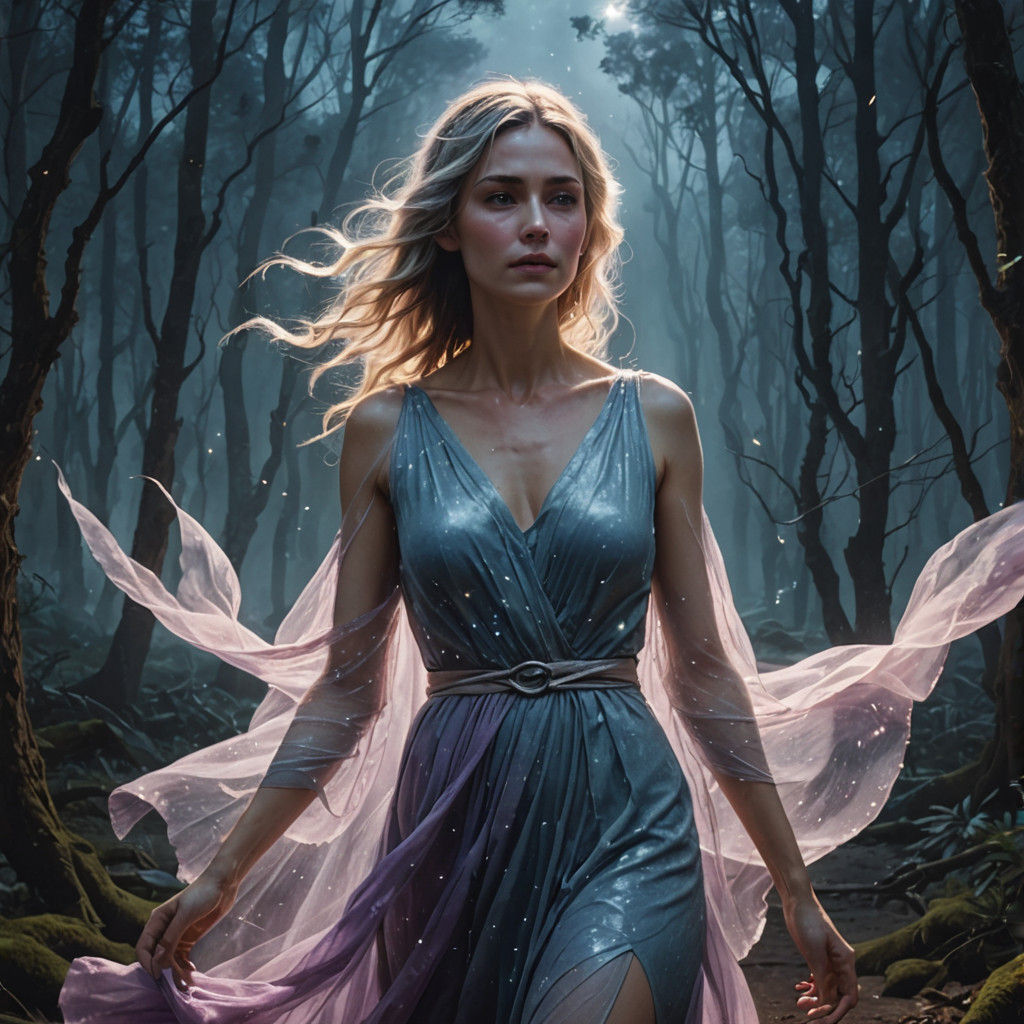 A Woman Walks into Radiant Light