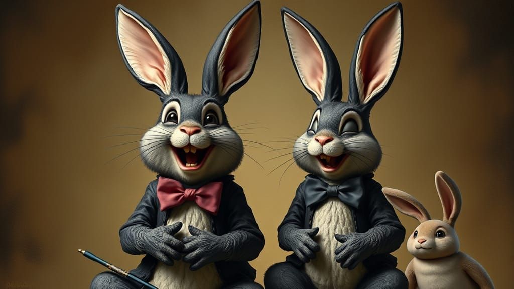 Laughing Donnie Darko Bunny in Ryden, Potter, Ghibli Style