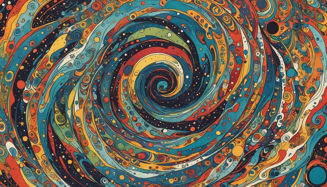 Abstract Colored Ink Swirl Planet Poster