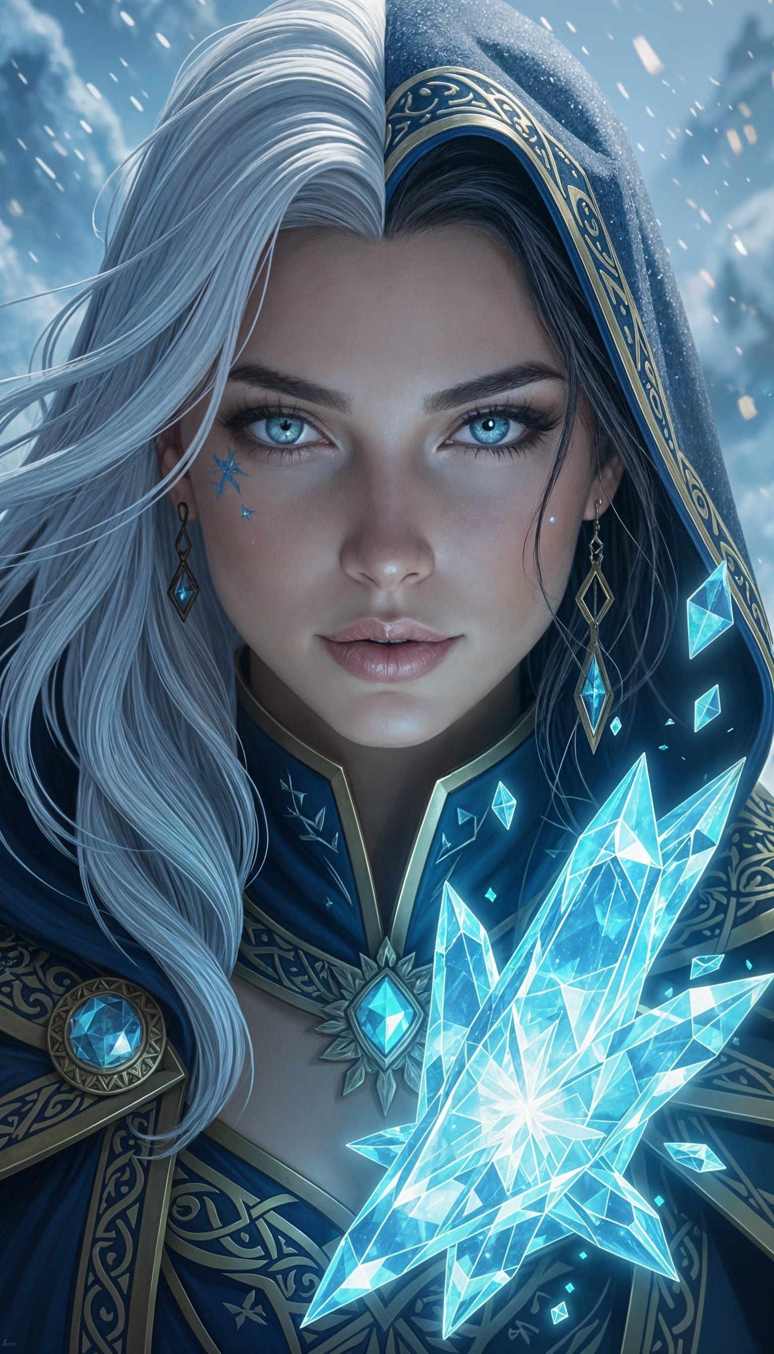 Powerful Sorceress Contrasted with Weakling, Realistic Fanta...