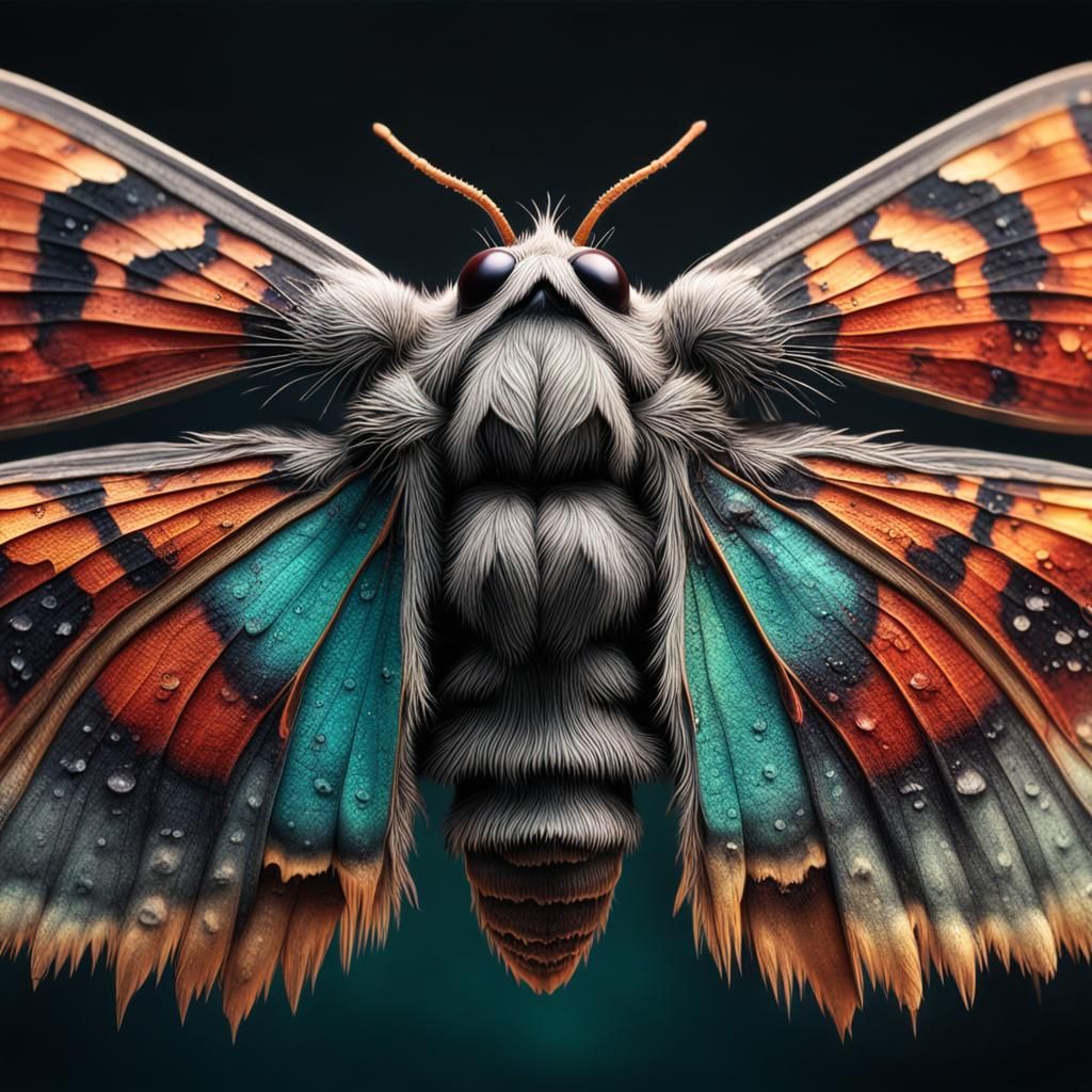 Hyperrealistic Macro View of Death Moth Wings