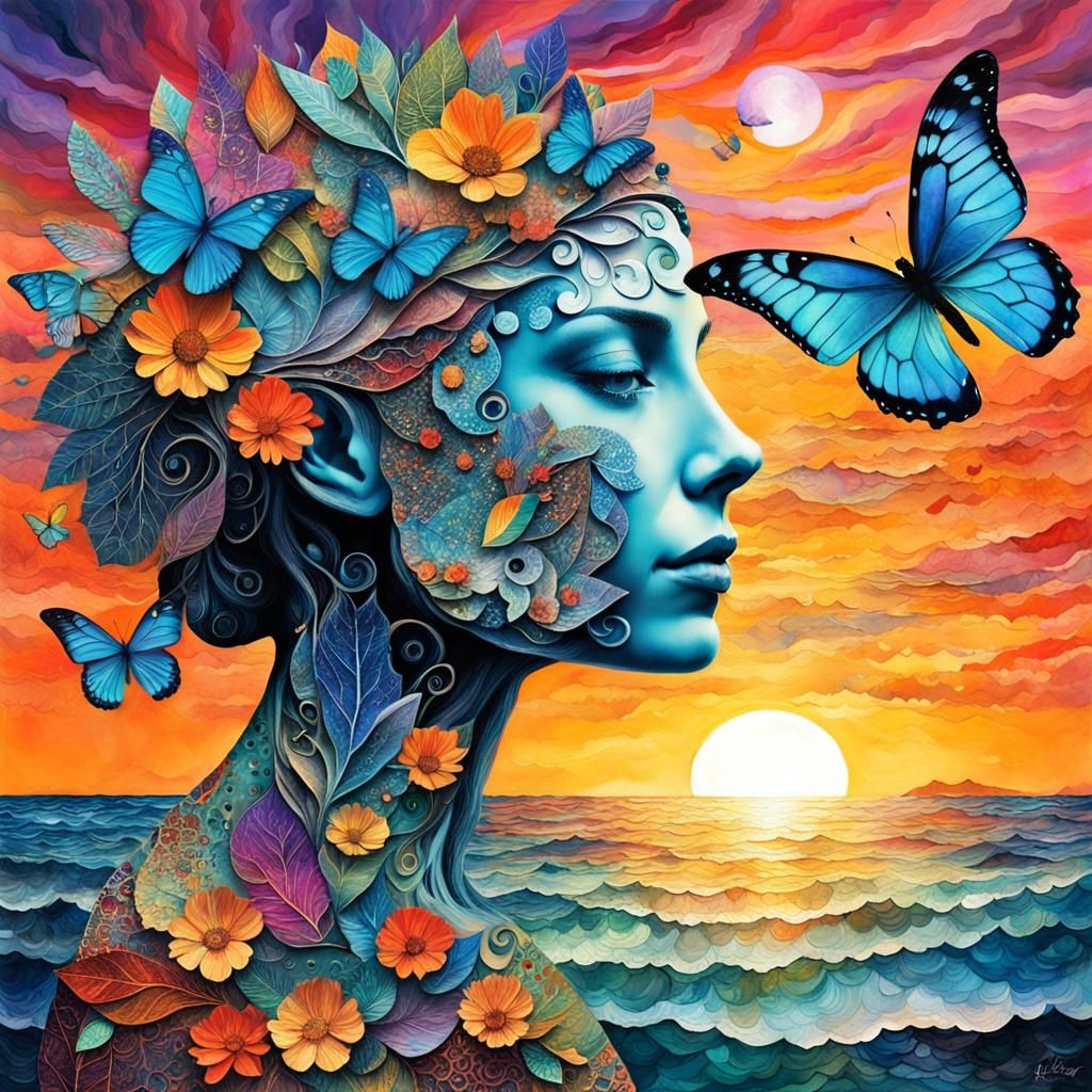 Mesmerizing Bio Art Paper Collage in 8K