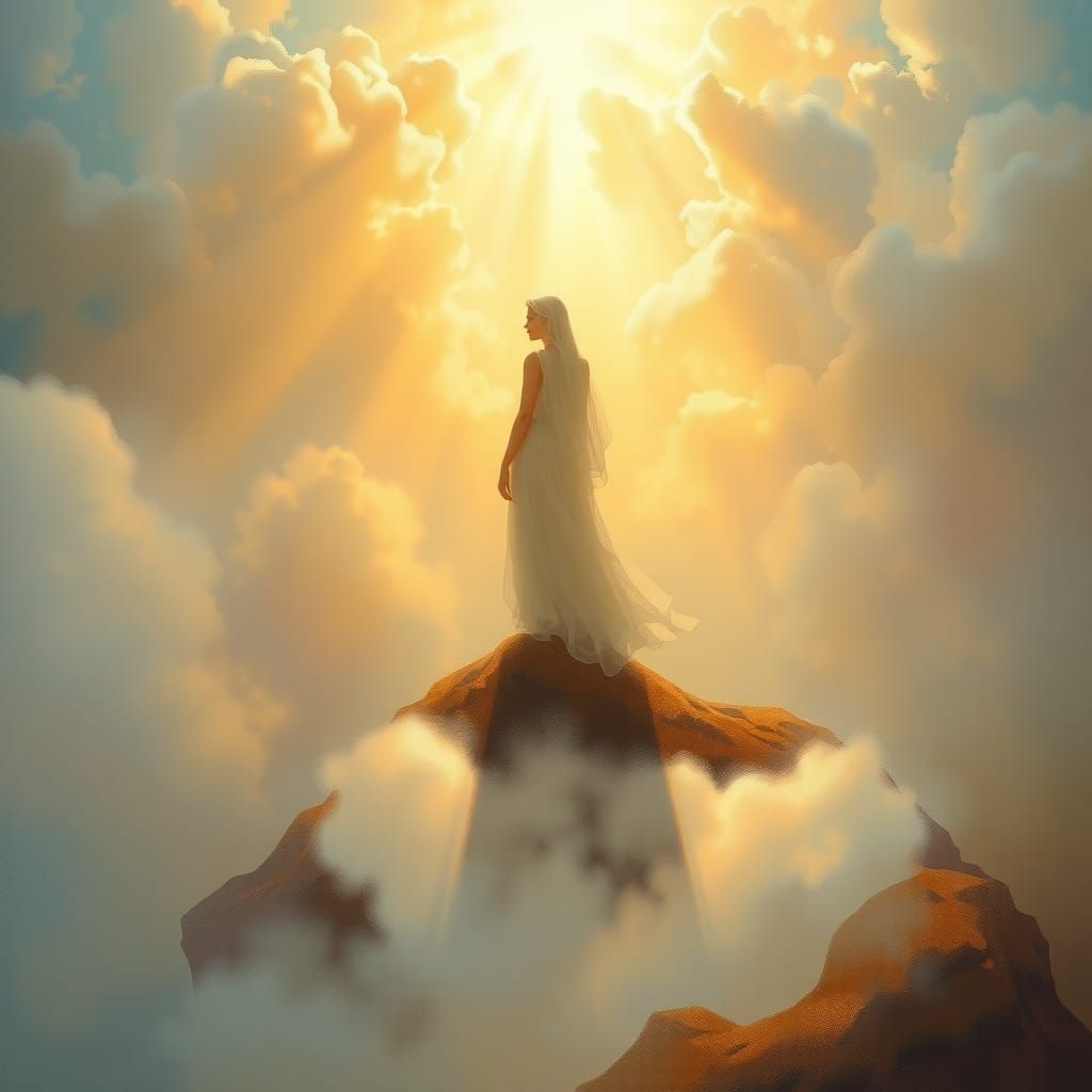 Ethereal Fantasy Scene in Post-Impressionist Style