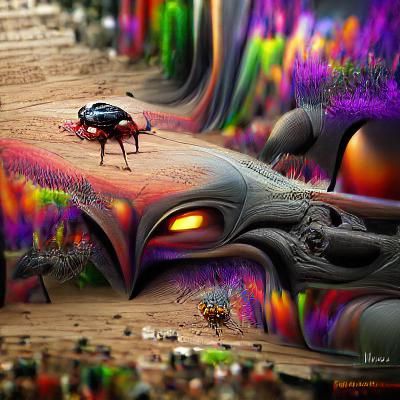 Hallucinogenic Evil Beetle in Detailed Matte Painting