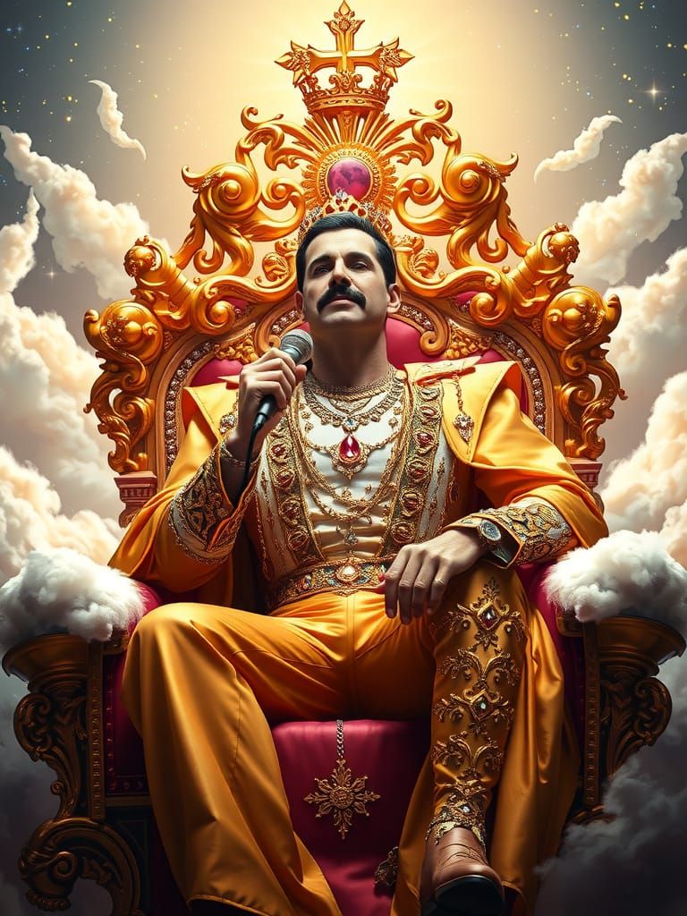 Freddy Mercury in Heaven watching us from above holy halo wi...
