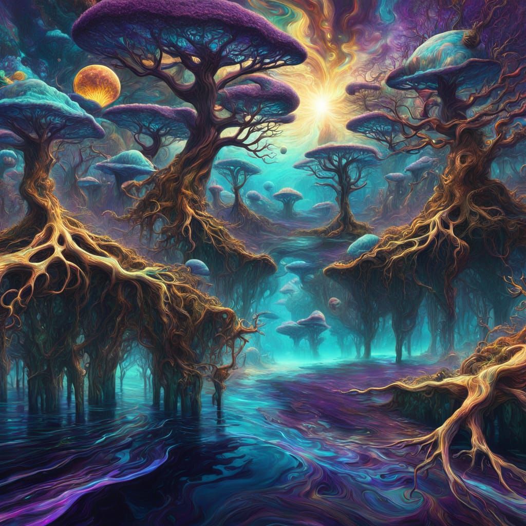 Psychedelic Ocean of Collective Unconscious in Hyperrealism