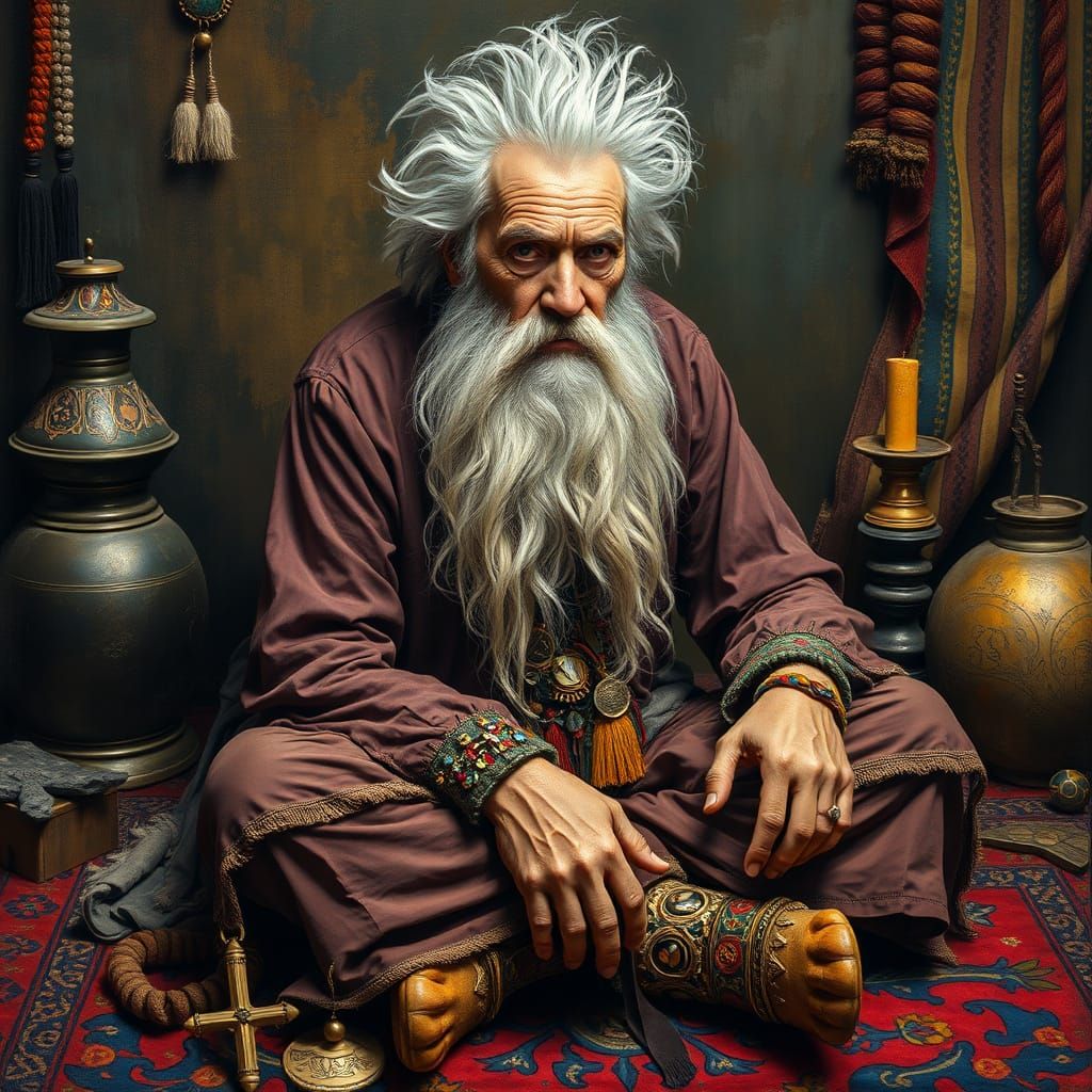 Aged Gypsy Sage in Mystic Realism