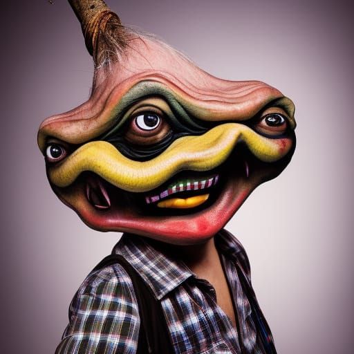 Witch with Broom in Ed Roth Style