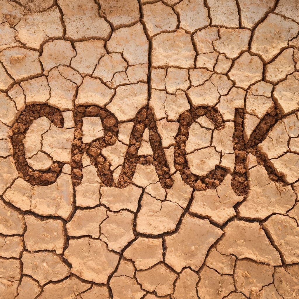 Cracked Earth Word Art: "Crack"