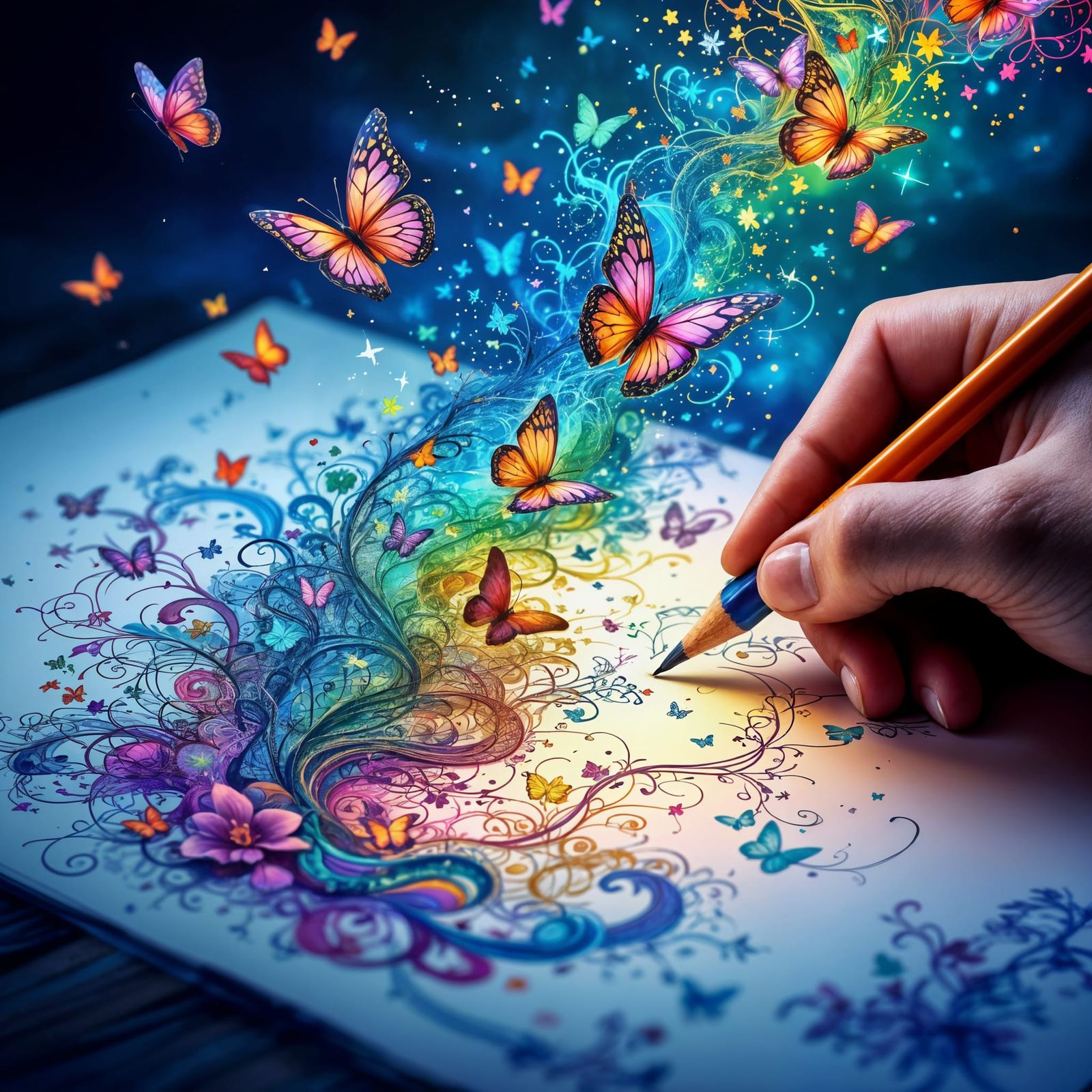 The butterflies are living versions of paper!