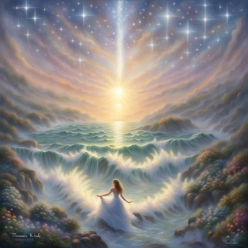 Healing Hands Holding Starlight in Ethereal Fantasy