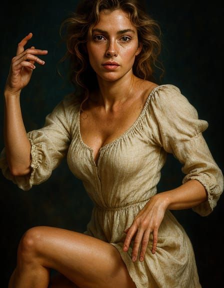 Hyperrealistic Portrait of Beautiful Woman in Vivid Colors