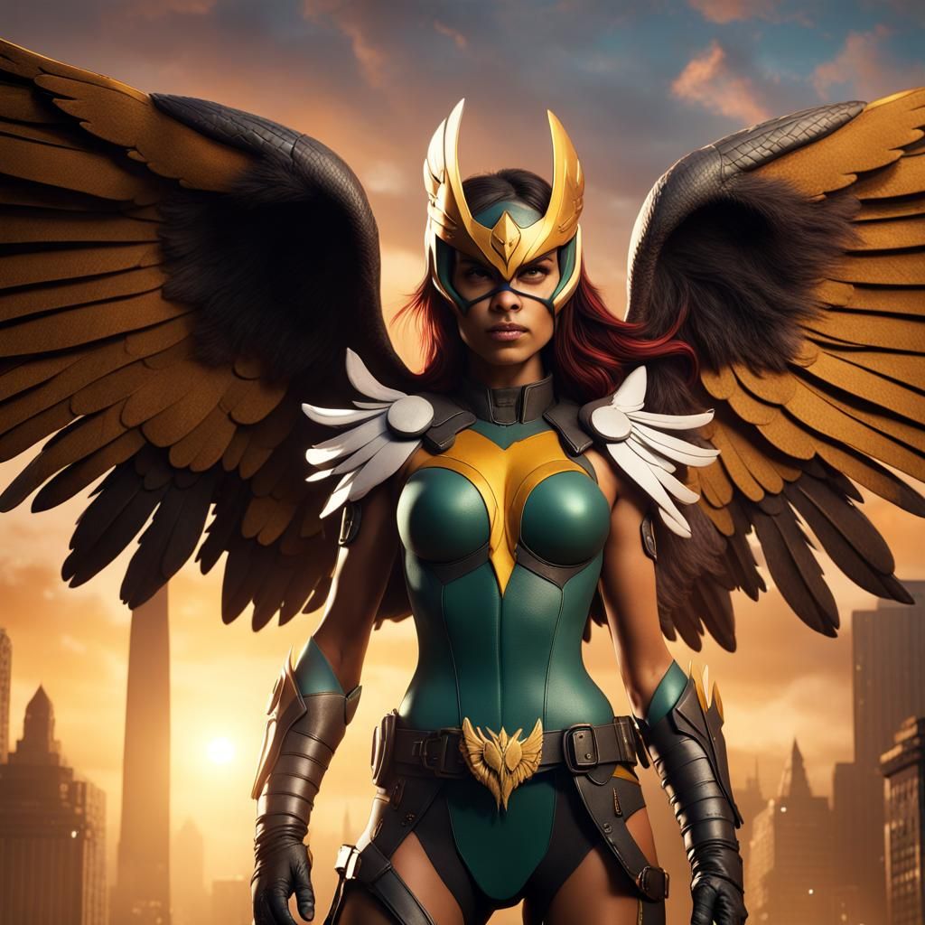 Isabela Merced as Hawkgirl: Detailed Fantasy Art