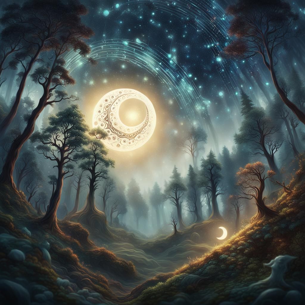 Ethereal Magnet Illuminates Mysterious Forest Path