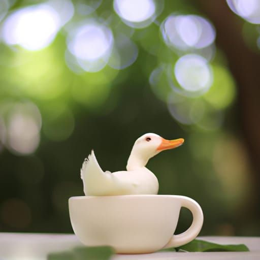 White Duckling in Teacup, Professional Photography