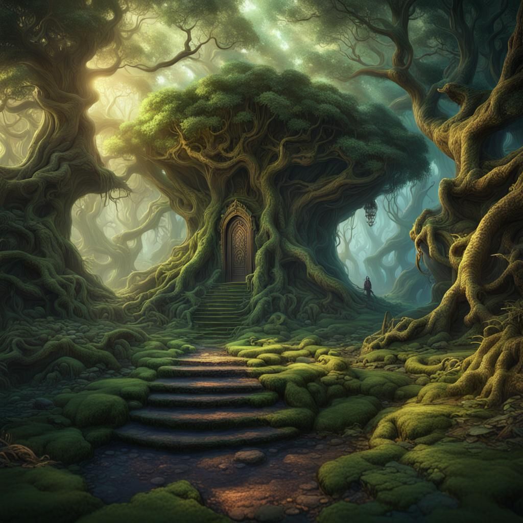Enchanted Forest: Mystical Druid's Grove in Matte Painting